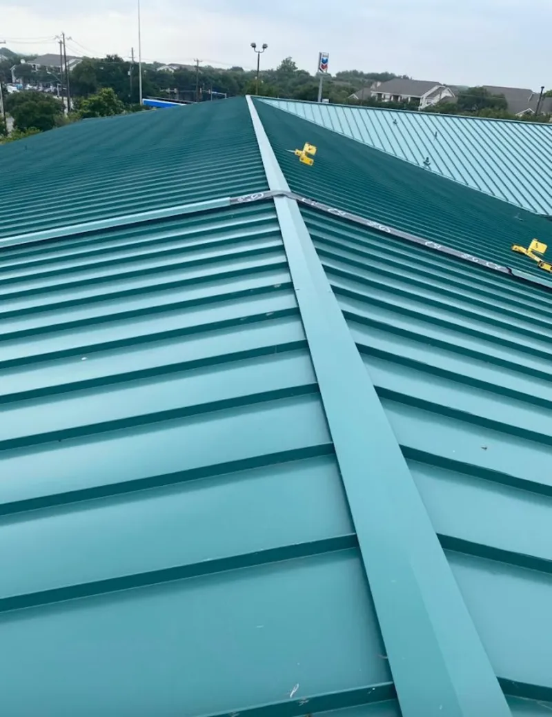 Green commercial metal roof ridge and valley for Metal Roof Repair in Killingly